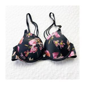 Buy 1 get 1 free 32b Victorias Secret very sexy push up black Strappy floral